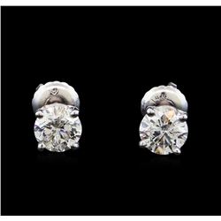 1.47 ctw Diamond Stud Earrings - 14KT White Gold