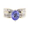 Image 2 : 3.29 ctw Sapphire And Diamond Ring And Attached Band - 18KT Yellow Gold