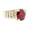 Image 1 : 3.40 ctw Ruby And Diamond Ring - 14KT Yellow Gold