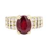 Image 2 : 3.40 ctw Ruby And Diamond Ring - 14KT Yellow Gold