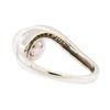 Image 3 : 0.15 ctw Diamond and Pearl Ring - 14KT White Gold