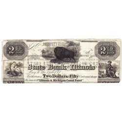 1848 $2.50 State Bank of Illinois Obsolete Bank Note