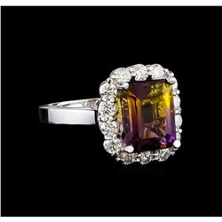 3.50 ctw Ametrine and Diamond Ring - 14KT White Gold