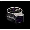 Image 1 : Crayola 3.5 ctw Amethyst and White Sapphire Ring - .925 Silver