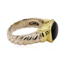 David Yurman Black Onyx Ring - Sterling Silver and 14KT Yellow Gold
