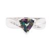 Image 2 : 1.00 ctw Mystic Topaz and Diamond Ring - 14KT White Gold