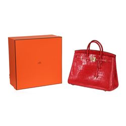 Hermes Red Alligator Birkin 35 Handbag - Circa 2011