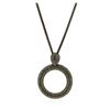 Image 2 : Crystal Pave Circle Pendant Necklace - Silver