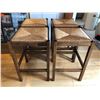 Image 1 : SET OF 4 KITCHEN ISLAND STOOLS WITH BASKET WEAVE SEATS