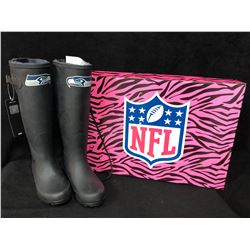 NFL WOMENS RAIN BOOTS (SEATTLE SEAHAWKS) SIZE 6