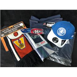 SPORTS FAN SOUVENIR LOT (BALL CAP/ T-SHIRT/ FLAG...)
