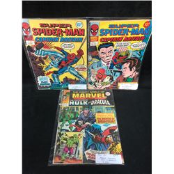 VINTAGE BRITISH MARVEL COMIC LOT (SUPER SPIDER-MAN/ HULK & DRACULA)
