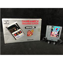 NINTENDO VIDEO GAME LOT (GAME & WATCH PANORAMA SCREEN DONKEY KONG JR./ WOOD & VINYL RAGE)