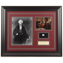 Samuel F.B. Morse 19x23.5 Custom Framed Cut Display W/ Hand-Written Word from Letter (PSA LOA Copy)