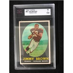 1958 TOPPS #62 JIM BROWN ROOKIE CARD (7 NM)