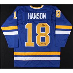 Dave Hanson, Steve & Jeff Carlson Signed Hanson Brothers "Slap Shot" Chiefs Jersey (Schwartz COA)