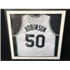 Image 1 : David Robinson Signed Spurs Jersey 32" X 30" Framed Display (JSA COA)