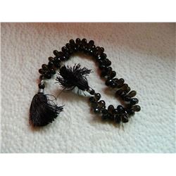 STRING OF GEMSTONES - SMOKEY TOPAZ - APPROX. 80 TEAR DROP FACETTED GEMS ON STRING