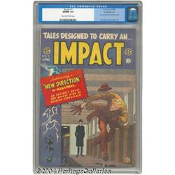 Impact #1 Gaines File pedigree 9/12 (EC, 1955) CGC VF/NM 9.0 Cream to off-white pages.