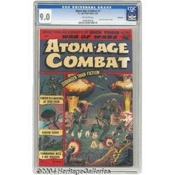 Atom-Age Combat V1#1 Bethlehem pedigree (St. John, 1952) CGC VF/NM 9.0 Off-white pages.