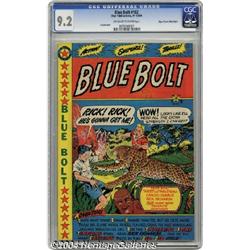 Blue Bolt #102 Mile High pedigree (Star Publications, 1949) CGC NM- 9.2 Off-white to white pages.