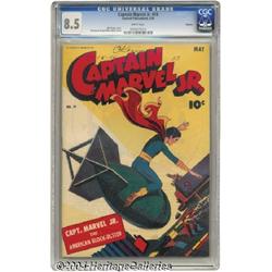 Captain Marvel Jr. #19 Okajima pedigree (Fawcett, 1944) CGC VF+ 8.5 White pages.