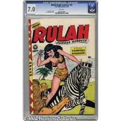 Rulah Jungle Goddess #18 (Fox Features Syndicate, 1948) CGC FN/VF 7.0 Pink pages.