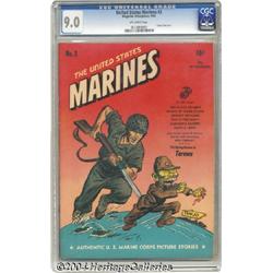 United States Marines #2 (Magazine Enterprises, 1944) CGC VF/NM 9.0 Off-white pages.