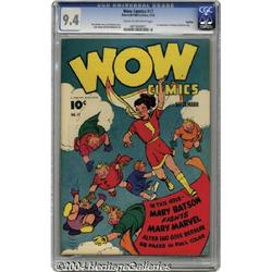 Wow Comics #17 Rockford pedigree (Fawcett, 1943) CGC NM 9.4 Cream to off-white pages.