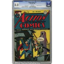 Action Comics #77 (DC, 1944) CGC VF 8.0 White pages.