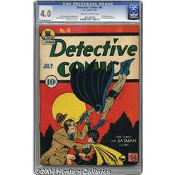 Detective Comics #41 (DC, 1940) CGC VG 4.0 Cream to off-white pages.