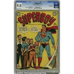 Superboy #1 Canadian Edition (Simcoe Publishing, 1949) CGC VF/NM 9.0 Off-white to white pages.