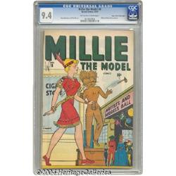 Millie the Model #8 Mile High pedigree (Marvel, 1947) CGC NM 9.4 Off-white to white pages.