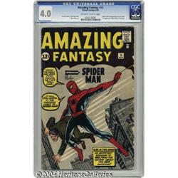 Amazing Fantasy #15 (Marvel, 1962) CGC VG 4.0 Off-white to white pages.
