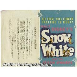 Snow White and the Seven Dwarfs Ad Sheet (1937).