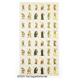 Walt Disney Studios - Snow White Playing Cards Uncut Proof Sheet (ca. 1940s).