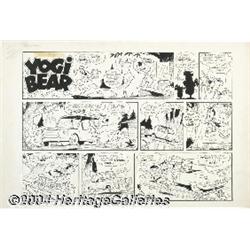 Harvey Eisenberg - Yogi Bear Sunday Comic Strip Original Art, dated 10-14-62 (McNaught, 1962).