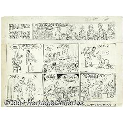 Ham Fisher Studios - Fisher's Wartime Whoppers Sunday Comic Strip Original Art, dated 2-6-44 (McNaug
