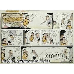 Gene Hazelton - The Flintstones Hand Colored Sunday Comic Strip Original Art, dated 9-21-69 (McNaugh