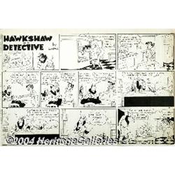 Gus Mager - Hawkshaw the Detective Sunday Comic Strip Original Art, dated 4-16-44 (United Features S