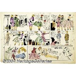 Russell Patterson - Mamie Sunday Comic Strip Handcolored Original Art, dated 2-27 (United Feature Sy