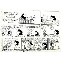Charles M. Schulz - Peanuts Sunday Comic Strip Original Art, dated 4-6-75 (United Features Syndicate