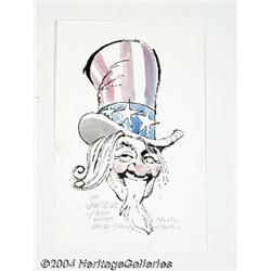 David Seavey - Uncle Sam Sketch Original Art (USA Today, 1990).