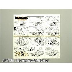 Chic Young Studios - Blondie Sunday Comic Strip Original Art, dated 6-23-63 (King Features Syndicate