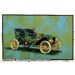 John Amendola - "1909 Stanley Steamer, Model E2 Runabout" Aurora Model Kit Box Original Artwork (Aur