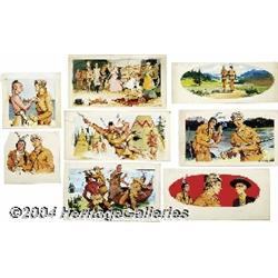 Al Anderson (attributed) - Last of the Mohicans Illustration Original Art, Group of 8 (circa 1958).