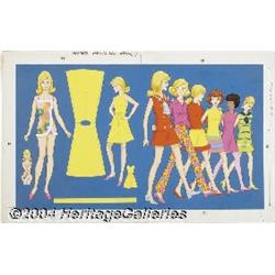 Al Anderson (attributed) - Barbie Paper Doll Illustration Original Art (Whitman, circa 1970s).
