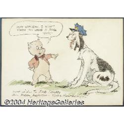 Roger Armstrong - Porky Pig and Napoleon Original Speciality Illustration (undated).