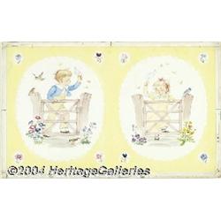 Artcraft Studios - Child's Garden of Flowers Coloring Book Cover Original Art (Saalfield, undated).