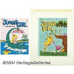 K.B. Casey - Jungle Girl Coloring Book Cover Original Art (Saalfield, circa 1969 ).